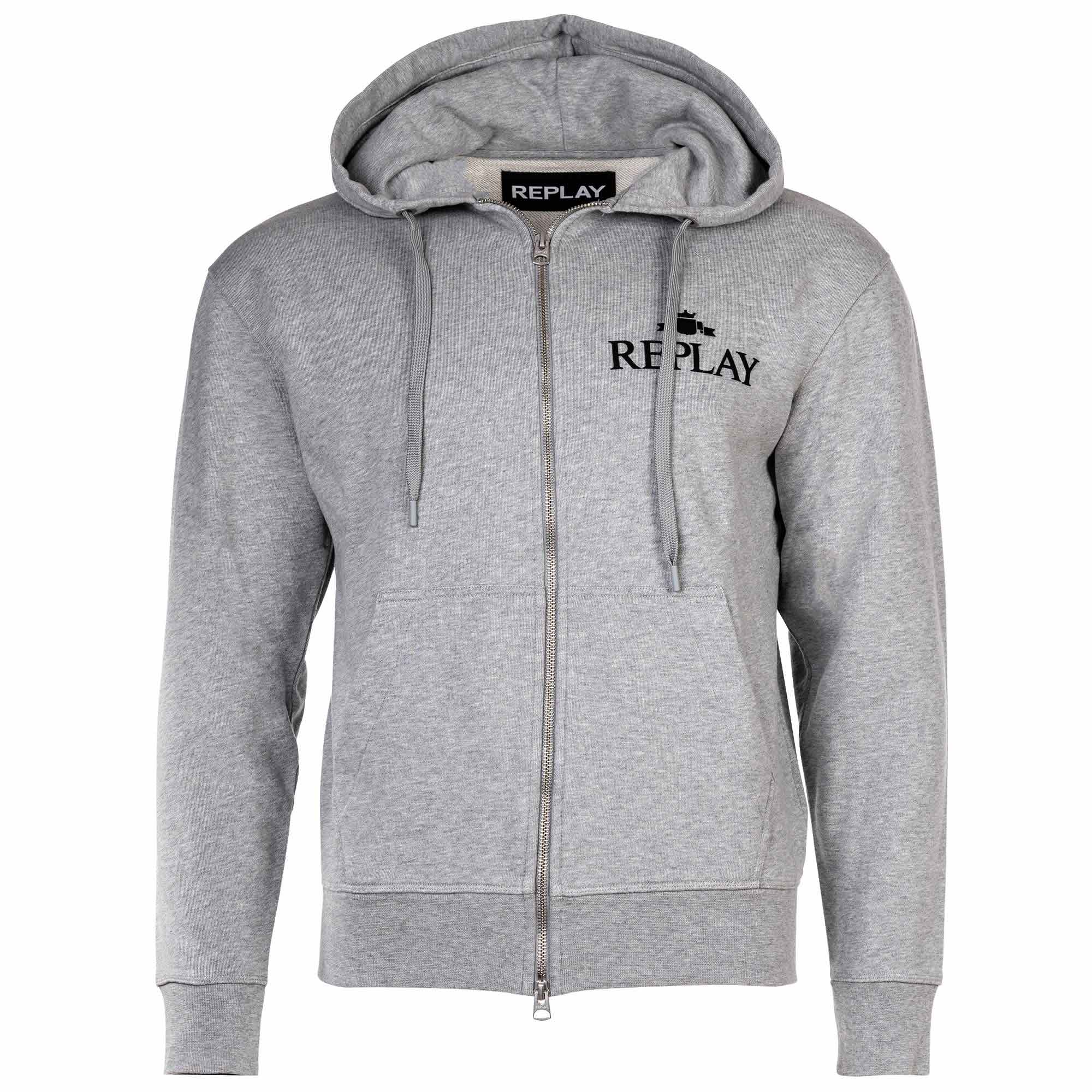 REPLAY Men's Sweat Jacket - Zip Jacket, Hood, Logo
