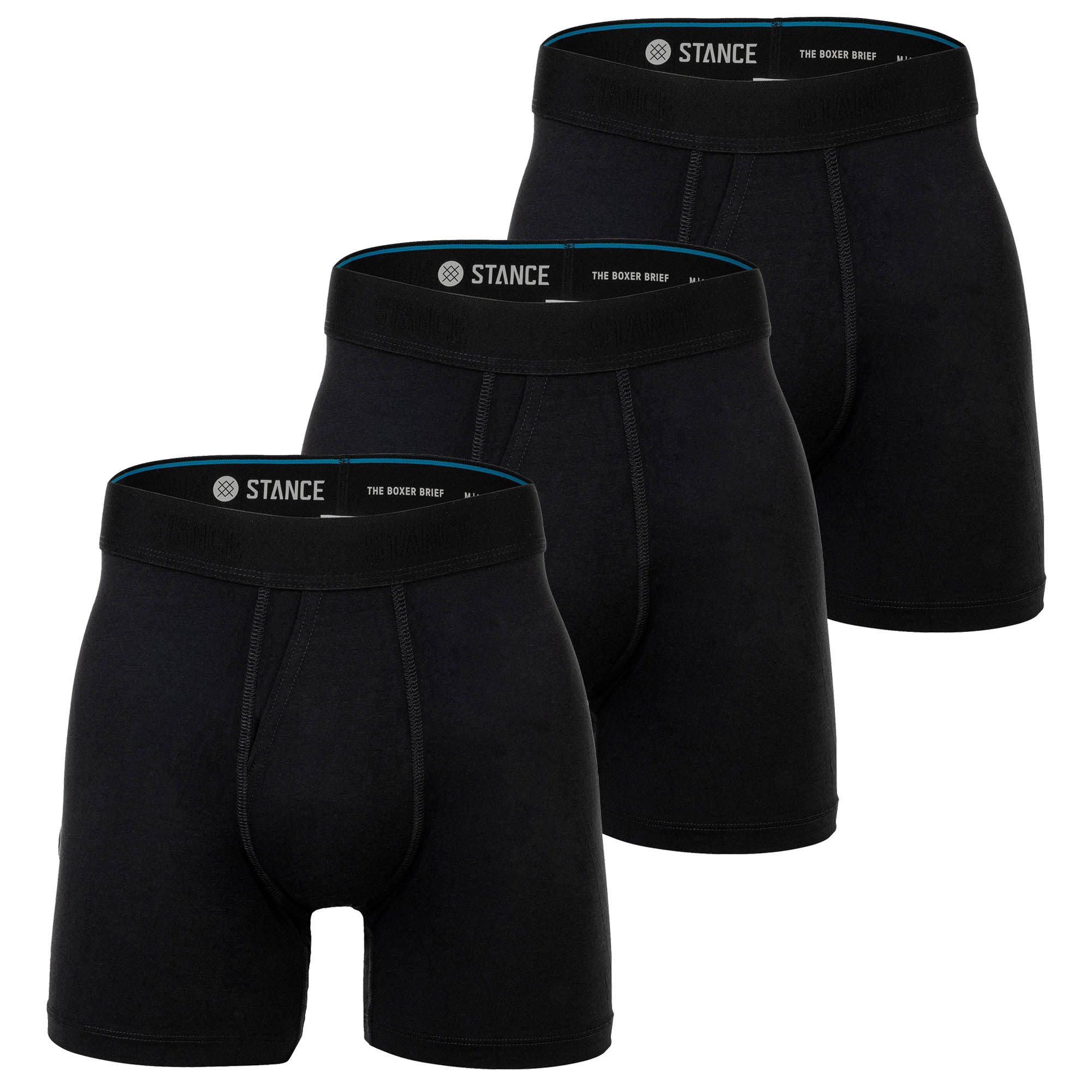 STANCE Herren Boxershorts, 3er Pack - Boxer Brief, Performance Boxershorts, Logobund
