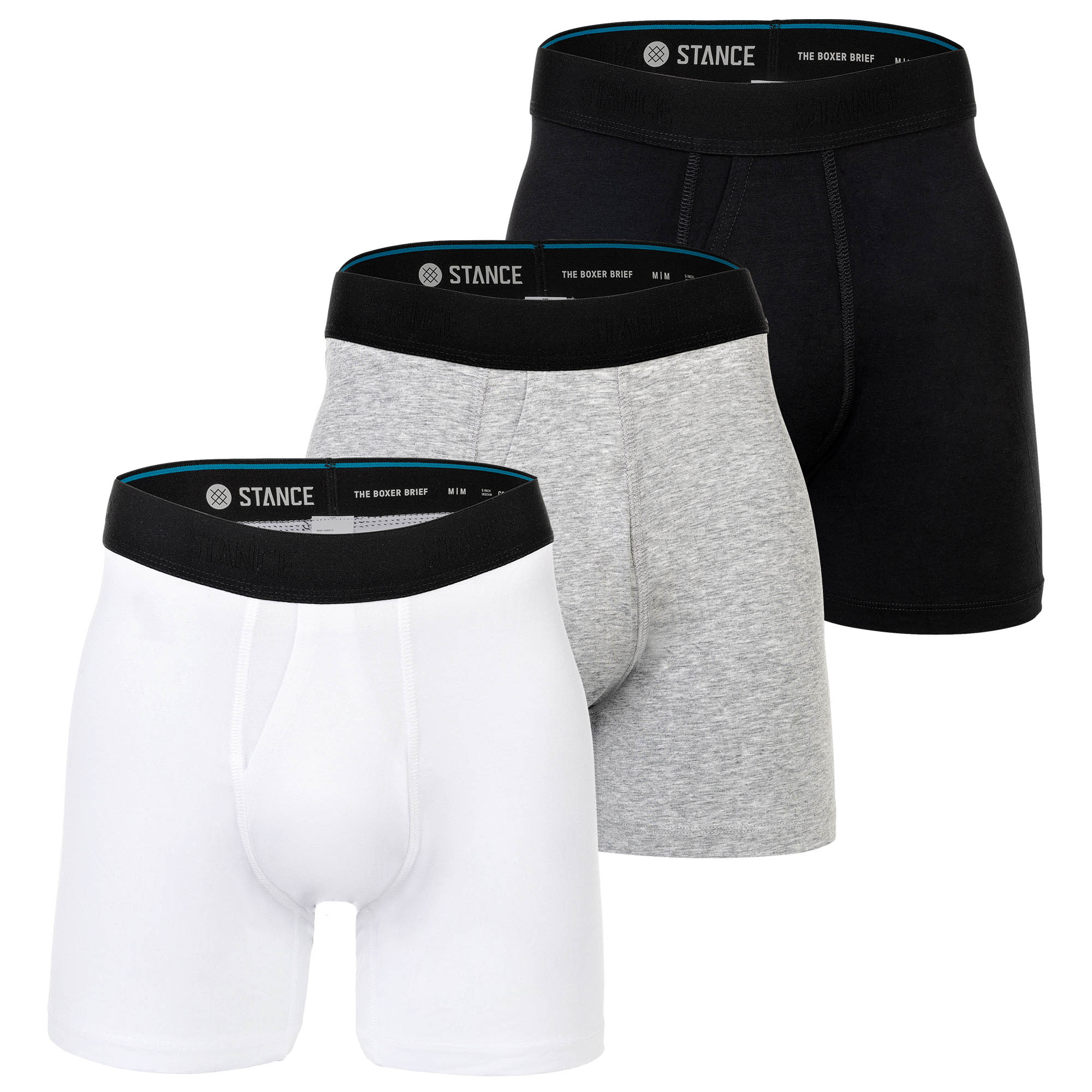 STANCE Herren Boxershorts, 3er Pack - Boxer Brief, Performance Boxershorts, Logobund