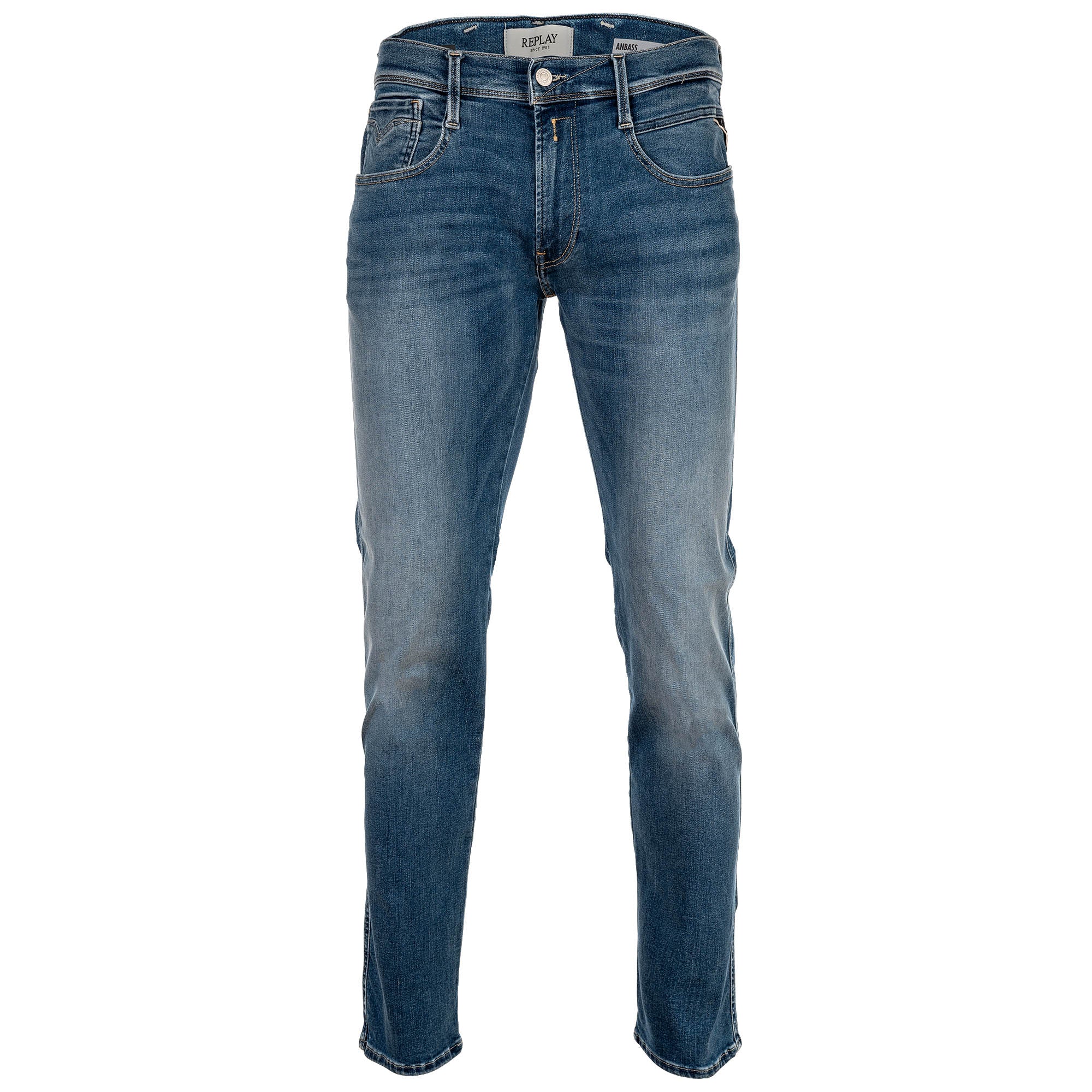 REPLAY Herren Jeans - Hyperflex ANBASS, Stretch Denim, Länge 32, Slim Fit