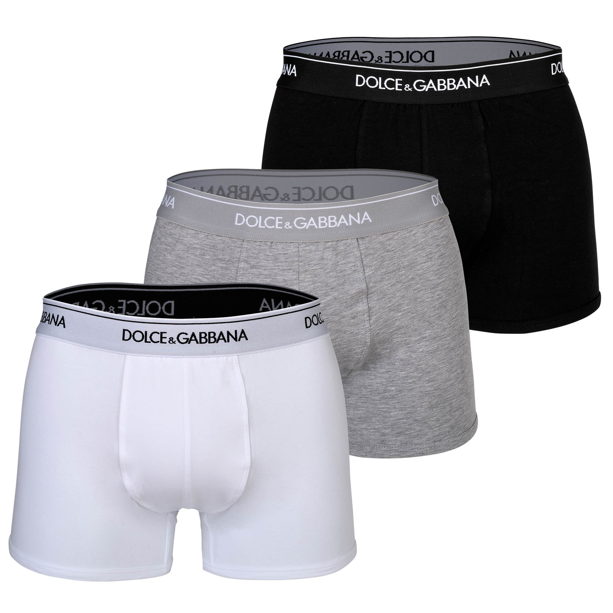 DOLCE & GABBANA Herren Boxershorts, 3er Pack - Regular Boxer, Stretch Baumwolle