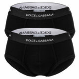 DOLCE & GABBANA Herren Slips, 2er Pack - "Slip Brando", Logo-Bund, Baumwolle