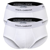 DOLCE & GABBANA Herren Slips, 2er Pack - "Slip Brando", Logo-Bund, Baumwolle