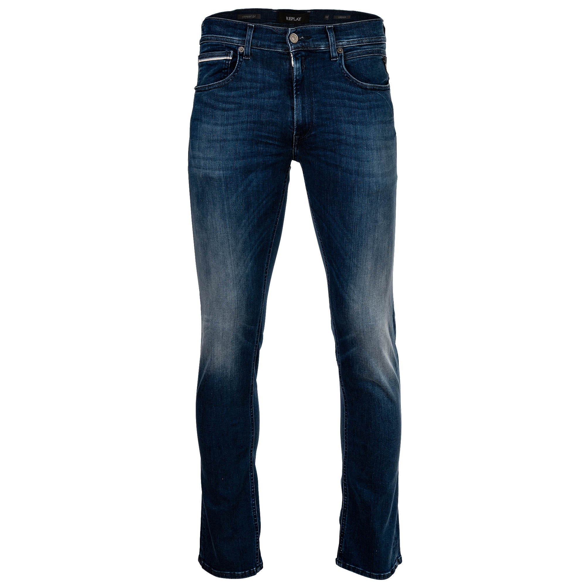 REPLAY Men's Jeans - GROVER, Length 32, Stretch Denim, Straight Fit