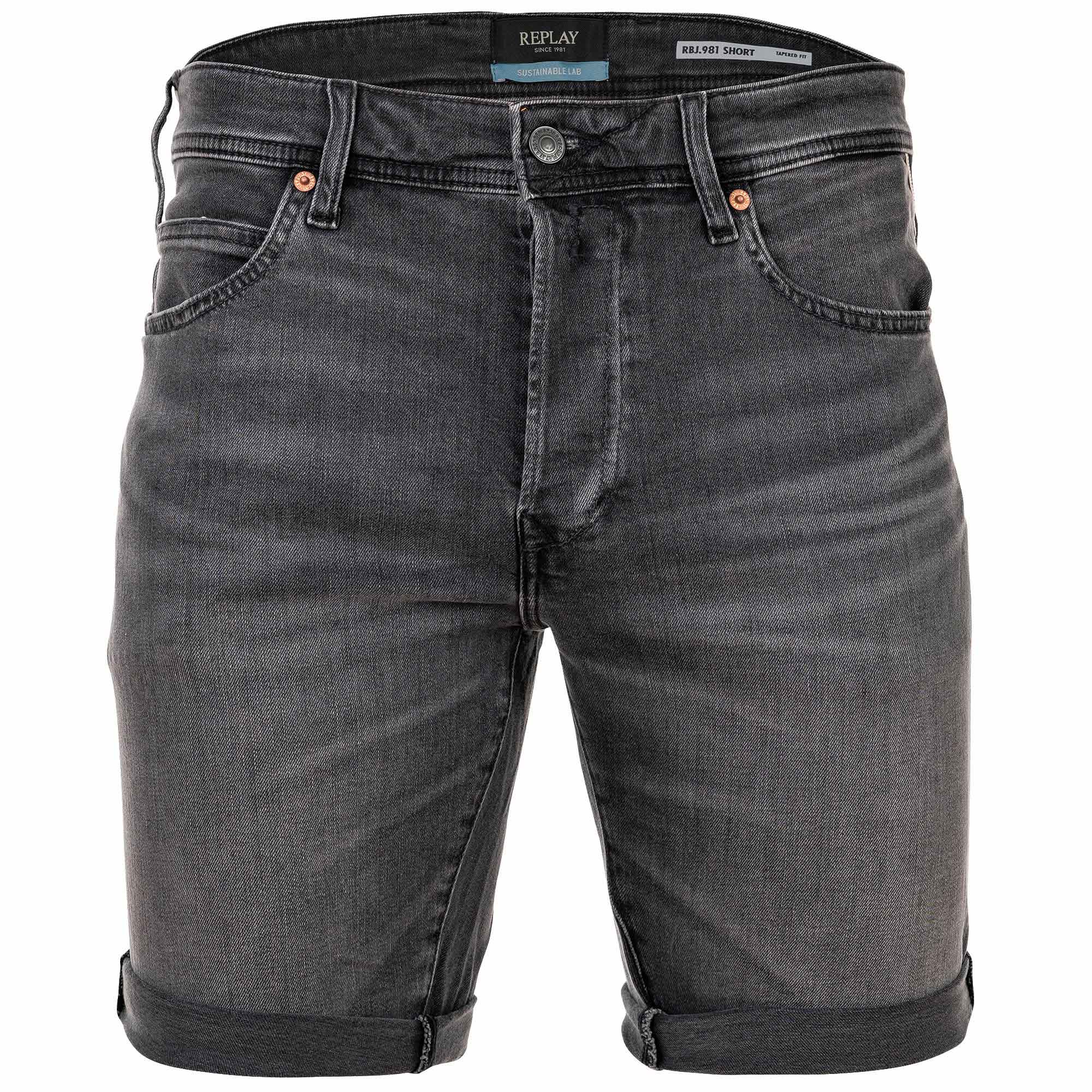 REPLAY Herren Jeansshorts - Super Stretch Denim, Tapered Fit