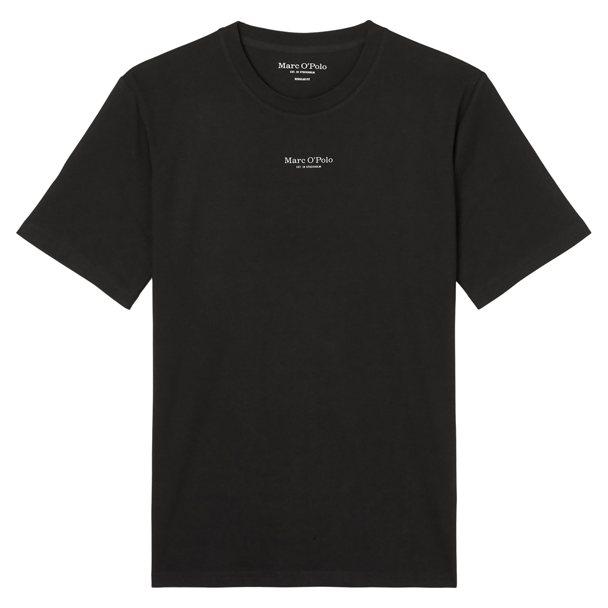 Marc O'Polo Herren T-Shirt - Medium-Logo, Regular Fit, Baumwolle, Logoprint, uni