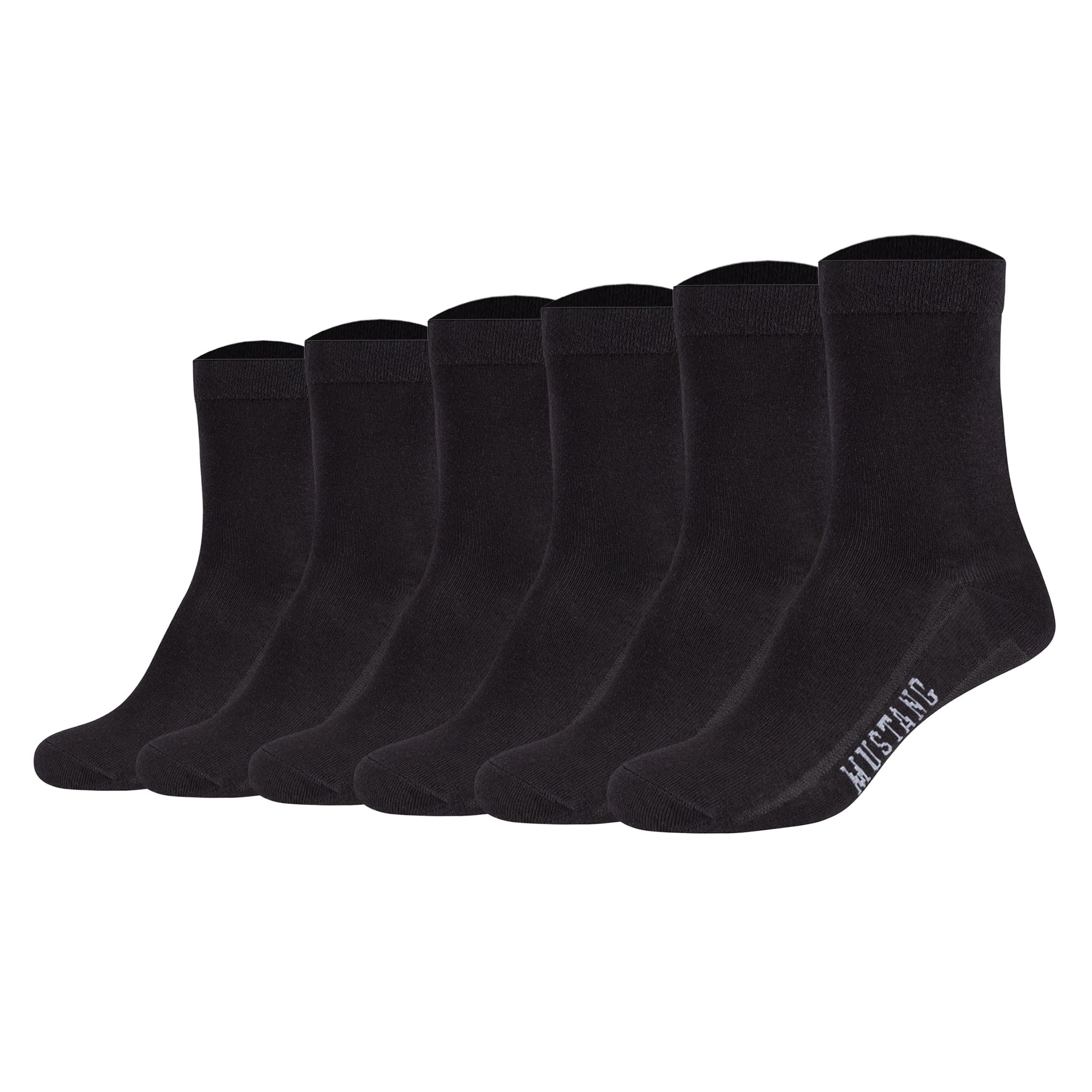 Mustang Damen Socken, 6er Pack - Casual Organic Cotton Socks, Crew Socken, uni