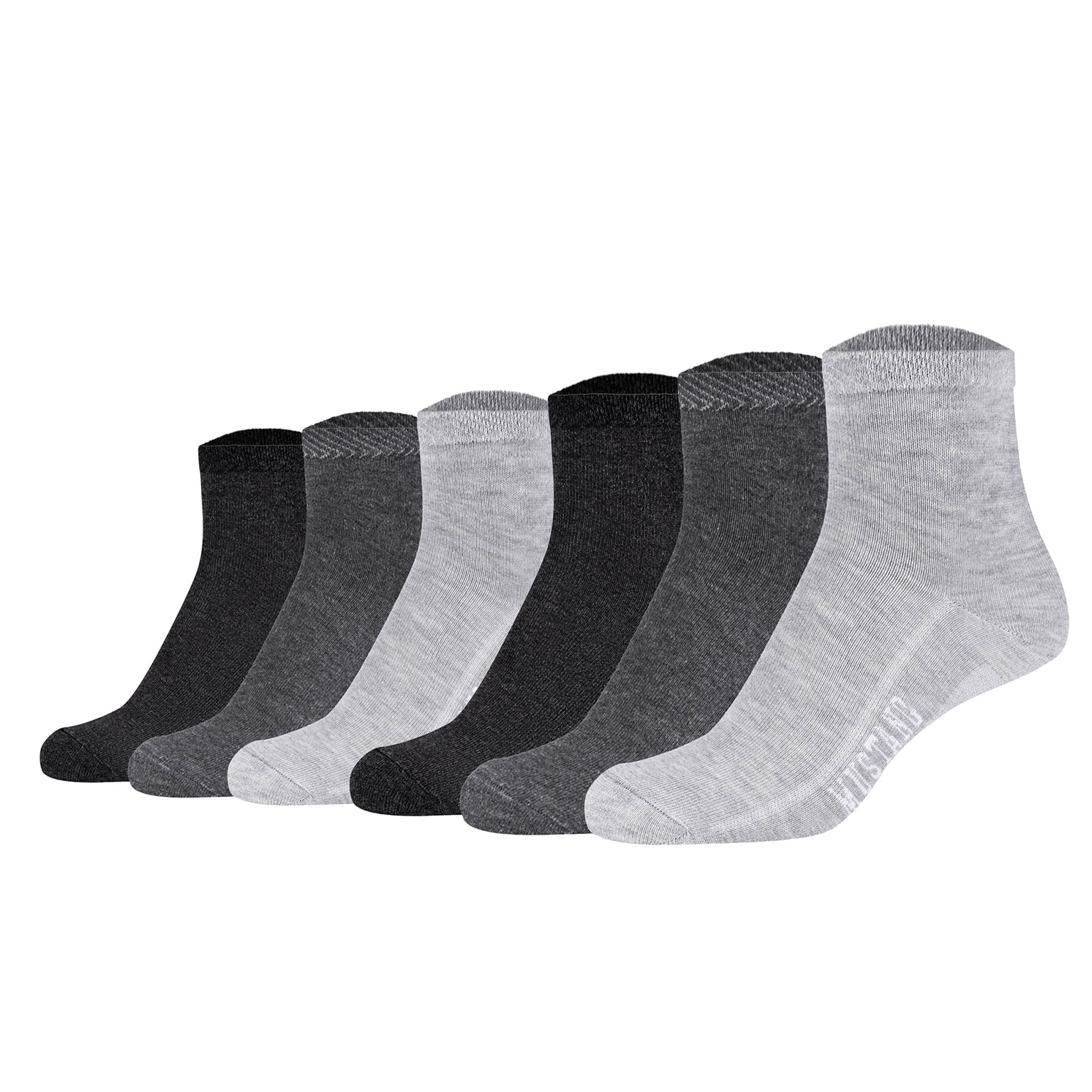 Mustang Damen Quartersocken, 6er Pack - Casual Organic Cotton Quarter, uni