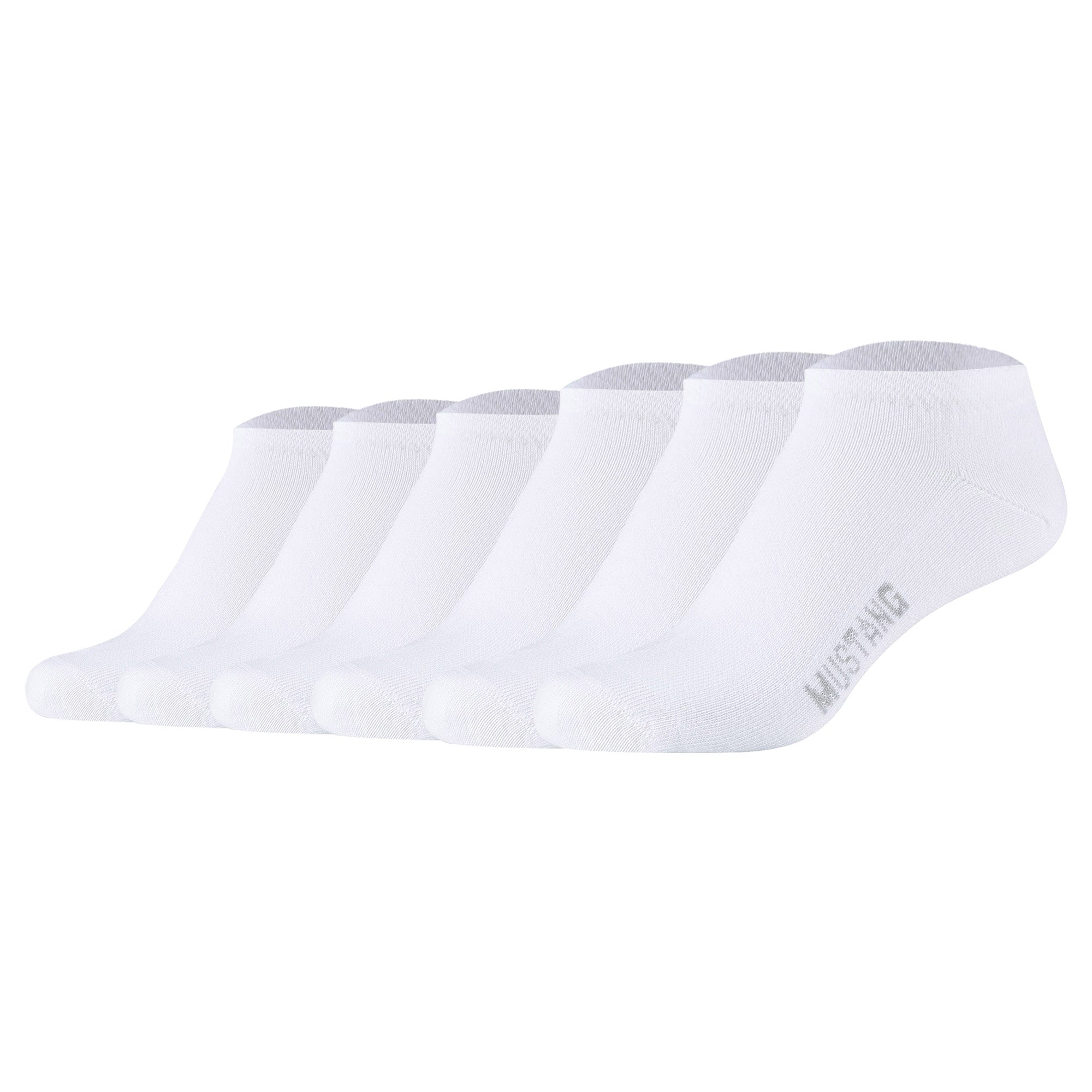 Mustang Damen Sneakersocken, 6er Pack - Casual Organic Cotton Sneaker, uni