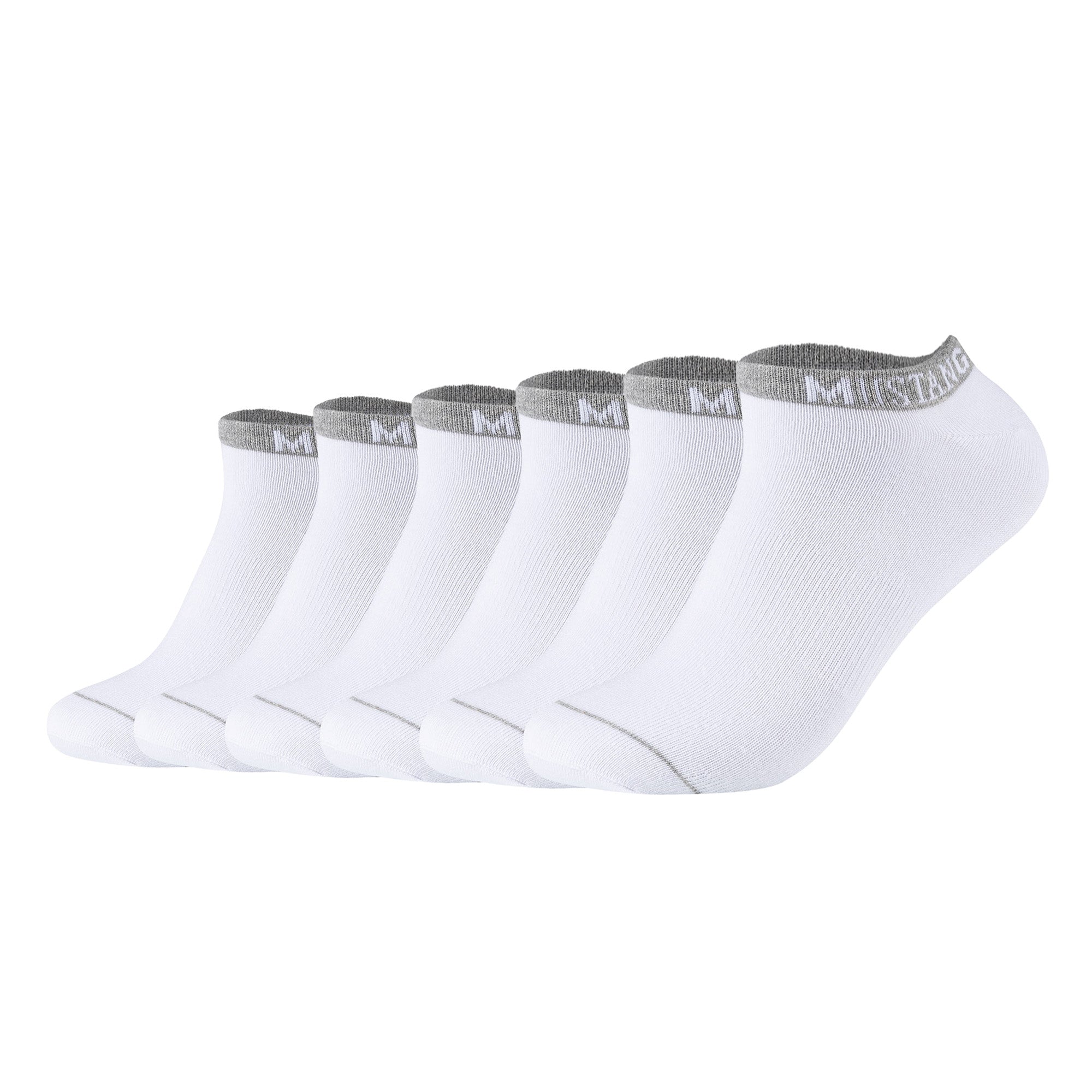 Mustang Herren Sneakersocken, 6er Pack - Casual Organic Cotton Sneaker, uni