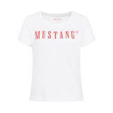 MUSTANG Damen T-Shirt - Alma, Baumwolle, Rundhals, Logo