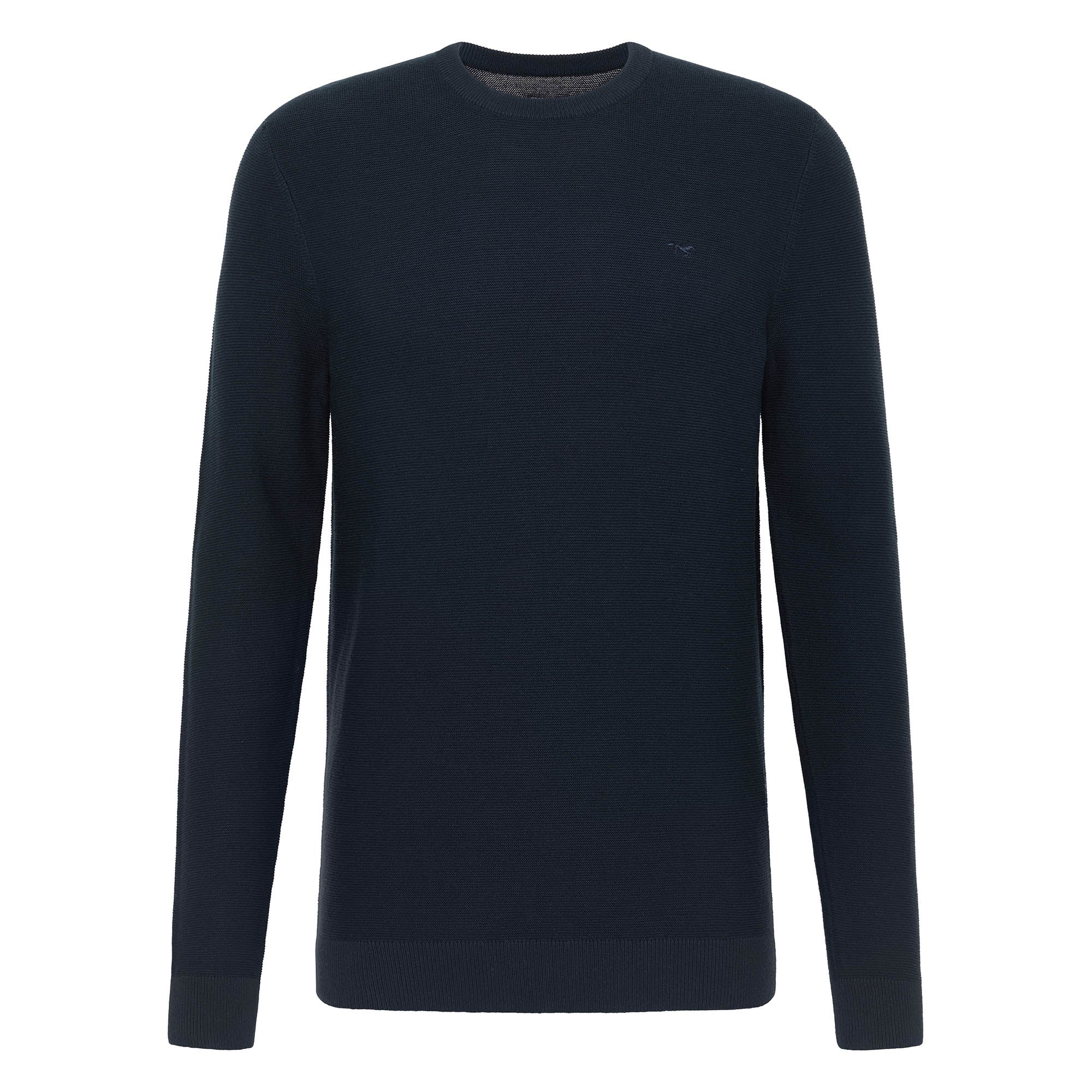 MUSTANG Herren Strickpullover - Elliot, Flat Knit, Baumwolle, Rundhals, einfarbig