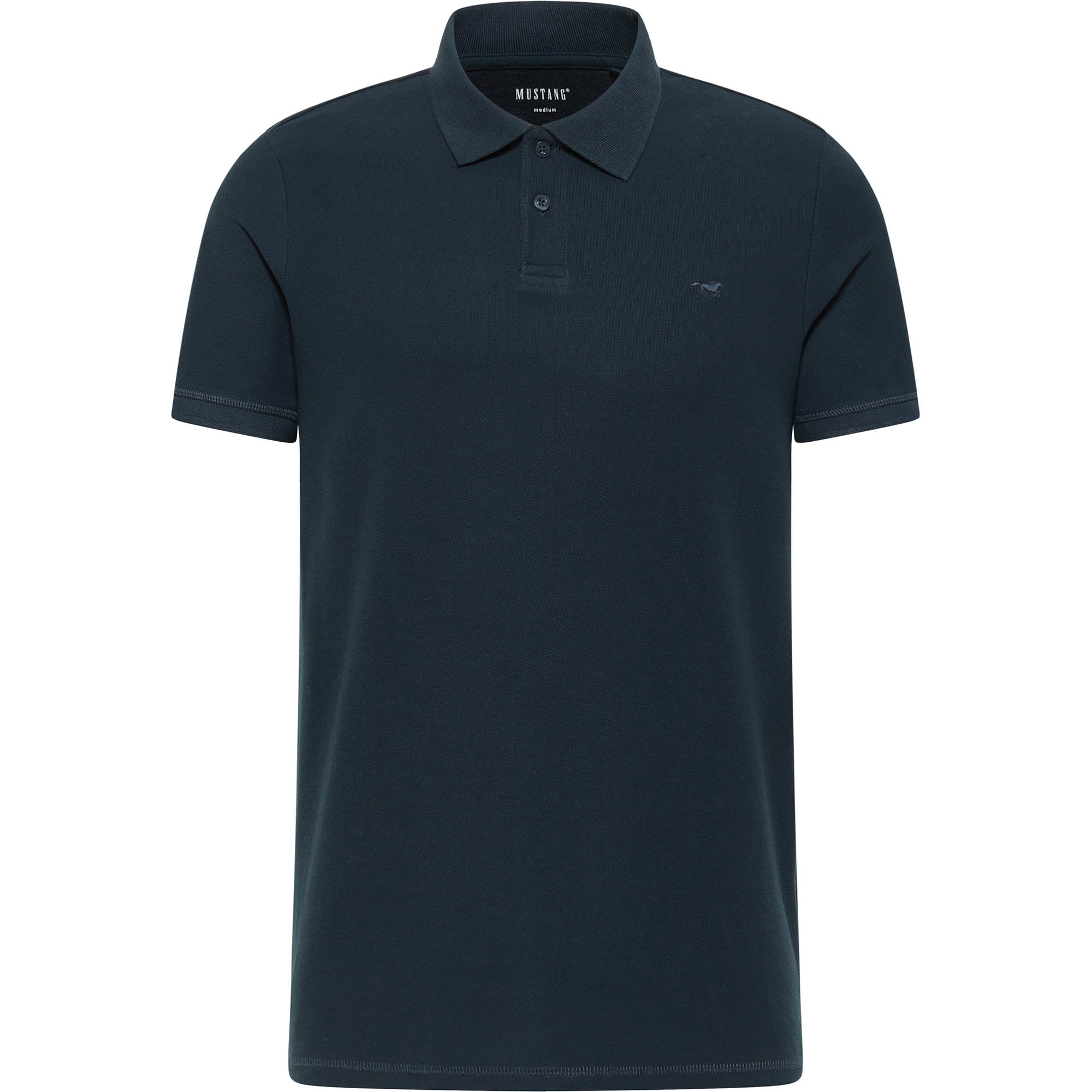 MUSTANG Herren Poloshirt - Palco, Knit Piqué, Bio-Baumwolle, einfarbig