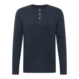 MUSTANG Herren Longsleeve - Arminto, Knit Rib, Henley-Kragen, Slim Fit, Bio-Baumwolle