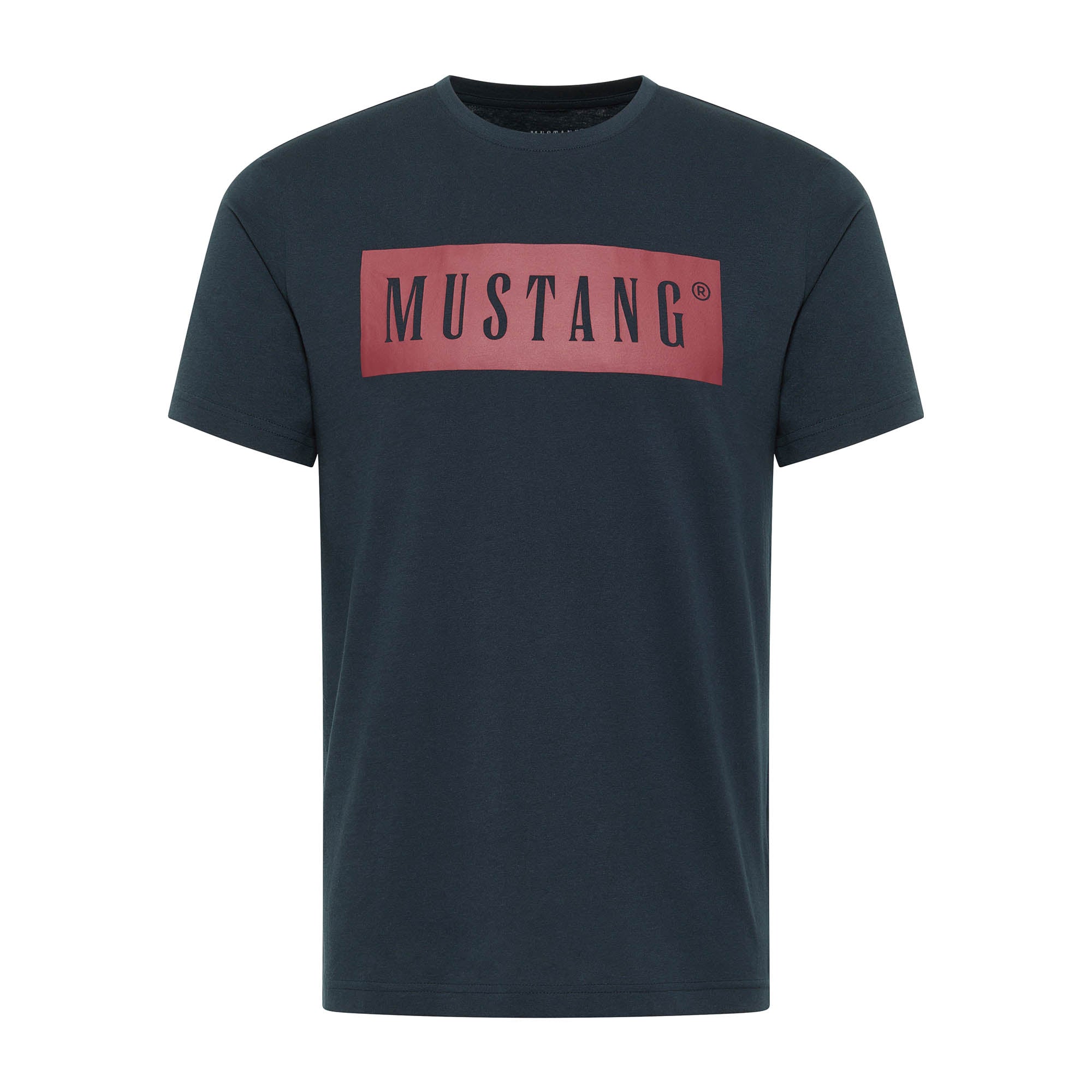 MUSTANG Herren T-Shirt - Austin, Big Logo, Bio-Baumwolle, Single Jersey
