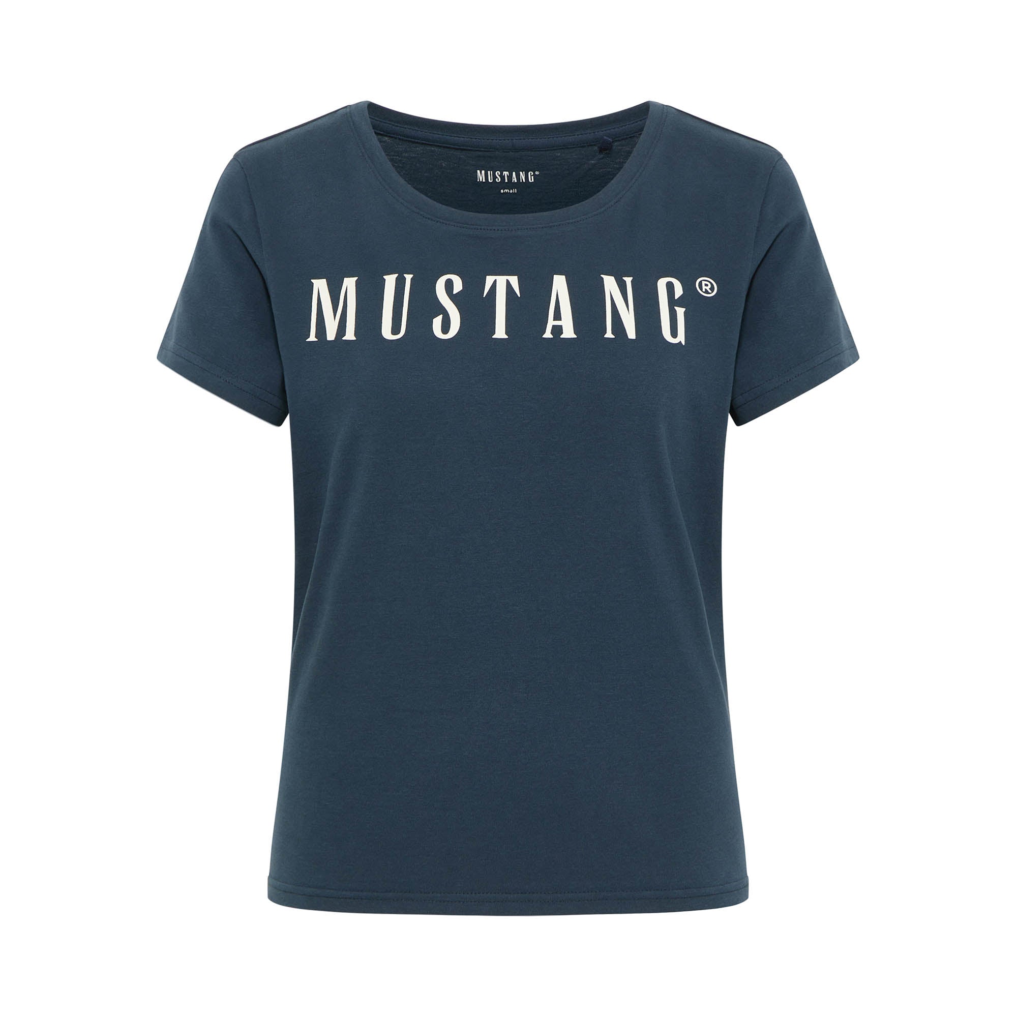 MUSTANG Damen T-Shirt - Alma, Baumwolle, Rundhals, Logo