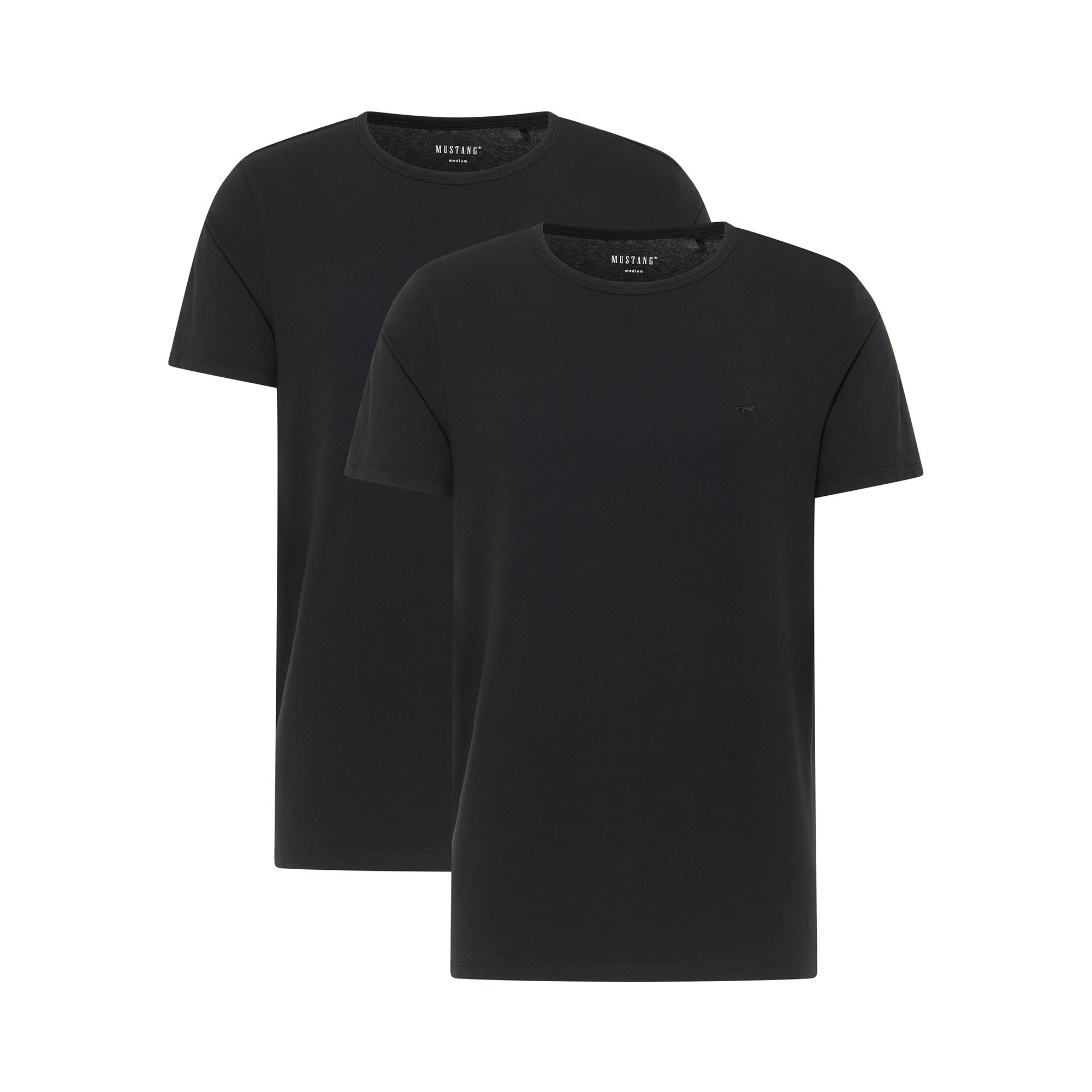 MUSTANG Herren T-Shirts, 2er Pack - Allen, Bio-Baumwolle, Single Jersey, Rundhals