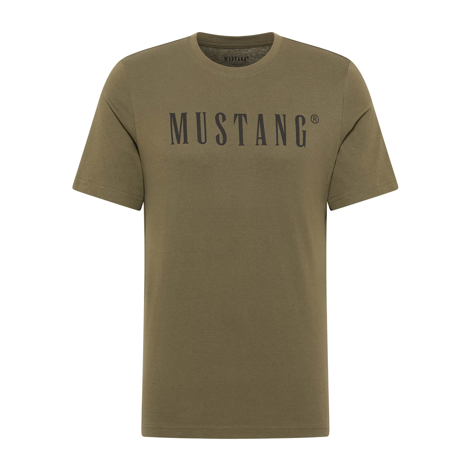 MUSTANG Herren T-Shirt - Austin, Big Logo, Bio-Baumwolle, Single Jersey
