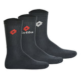 LOTTO 3 Paar Tennis Socken Unisex, Frottee-Sportsocken, Einfarbig