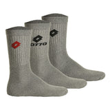LOTTO 3 Pair Tennis Socks Unisex, Terrycloth Sports Socks, Unicoloured