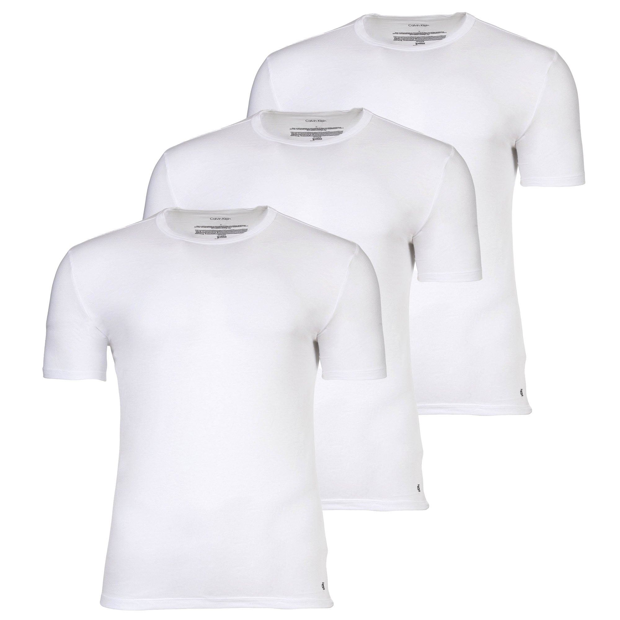 Calvin Klein Herren T-Shirt, 3er Pack - Icon Stretch, Rundhals, Mikrofaser