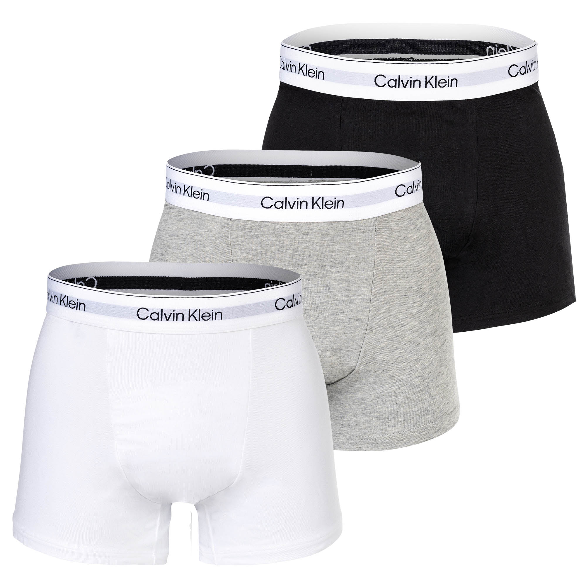 Calvin Klein Herren Boxershorts, 3er Pack - Relaxed Trunk, Icon Stretch, Logobund