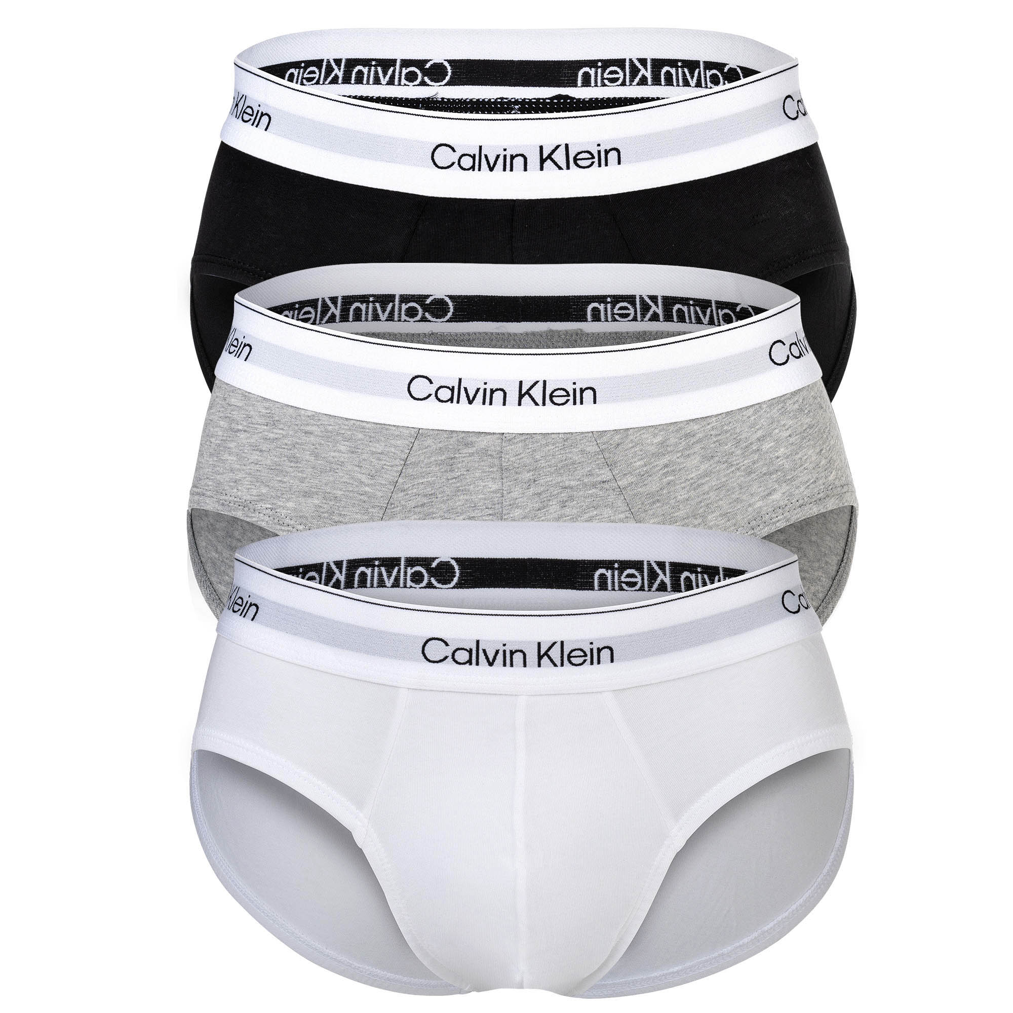 Calvin Klein Herren Slips, 3er Pack - Hip Briefs, Icon Stretch, Logobund