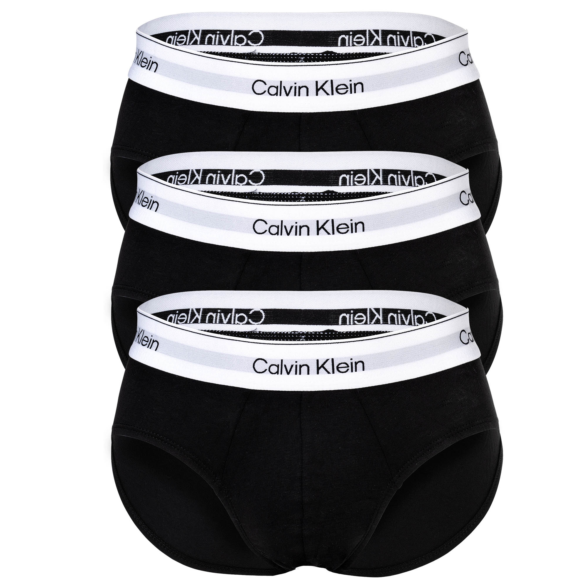 Calvin Klein Herren Slips, 3er Pack - Hip Briefs, Icon Stretch, Logobund