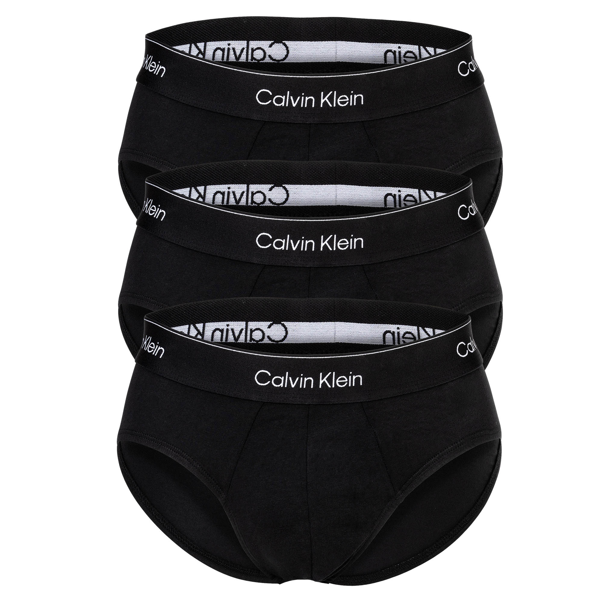 Calvin Klein Herren Slips, 3er Pack - Hip Briefs, Icon Stretch, Logobund