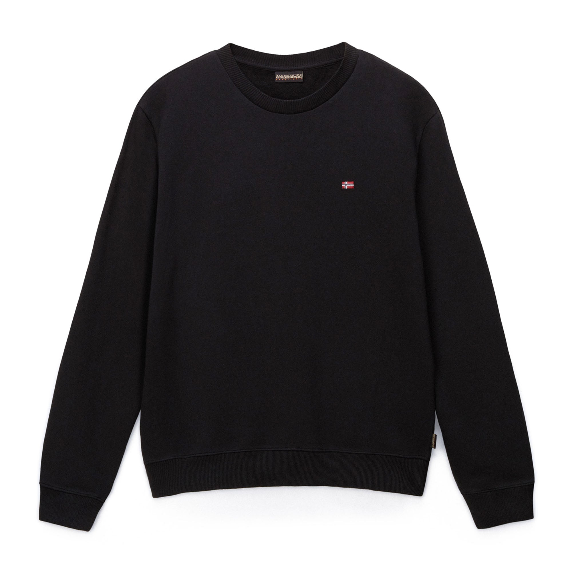 NAPAPIJRI Men Sweatshirt - BALIS CREW 1, Small Flag, Round Neck. Regular Fit, warmly lined, solid color