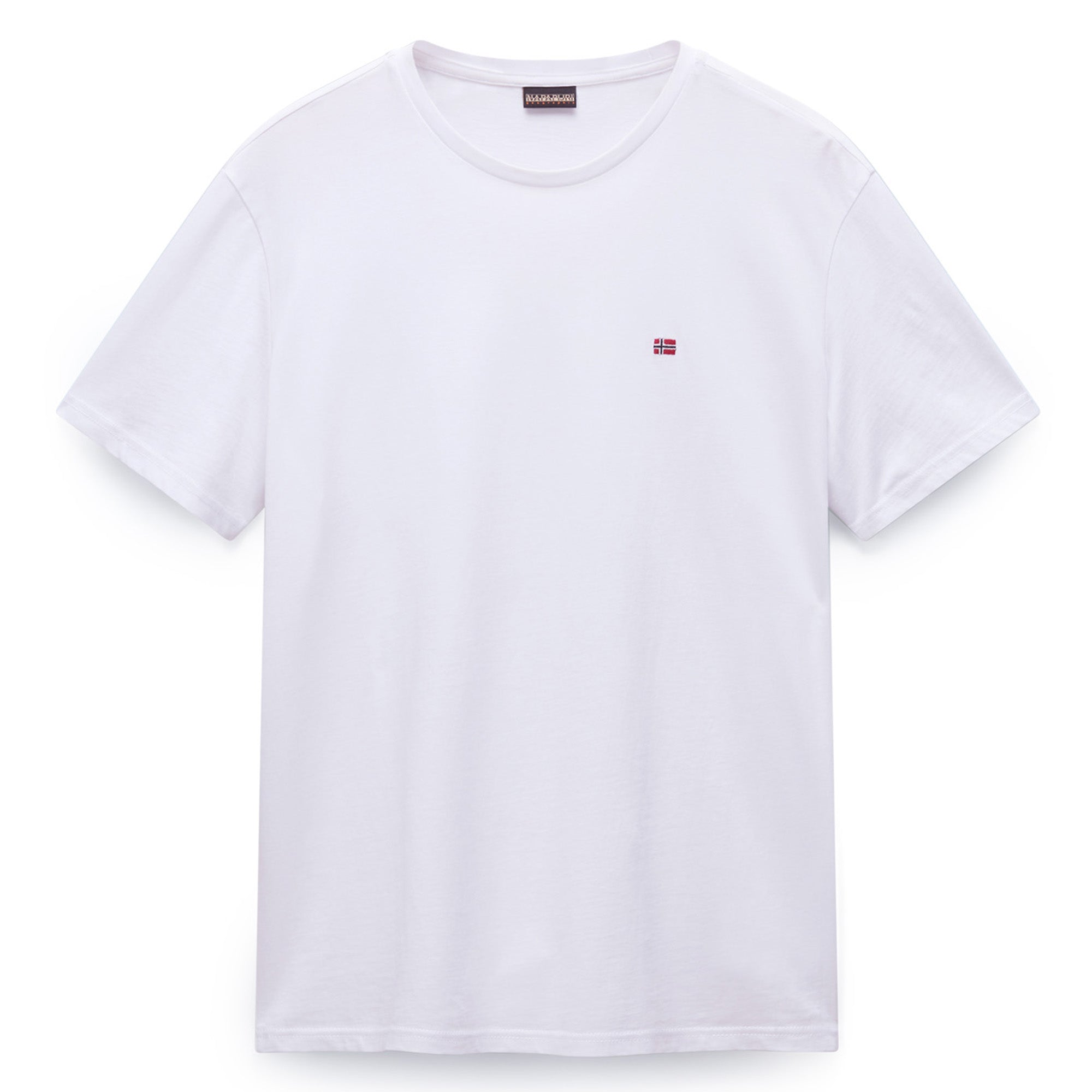 NAPAPIJRI Men's T-shirt - SALIS, Small Flag, Round Neck, Regular Fit, Cotton, Plain