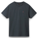 NAPAPIJRI Men's T-shirt - SALIS, Small Flag, Round Neck, Regular Fit, Cotton, Plain