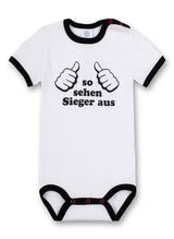 Sanetta Baby Body, Kurzarm, Strampler mit Aufdruck "So sehen Sieger aus"