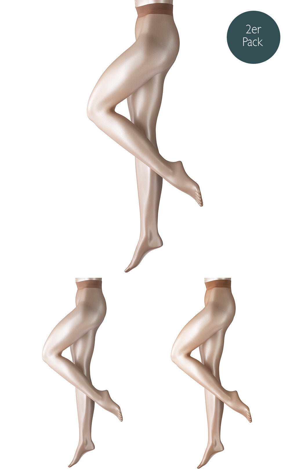 FALKE Damen Feinstrumpfhose, 2er Pack - Shelina 12 Den, Ultra-Transparent, Shimmer, Vorteilspack
