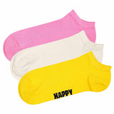 Happy Socks Unisex Sneaker-Socken, 3er Pack - Solid Socks Low, Baumwollmischung, einfarbig