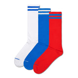 Happy Socks Unisex Socken, 3er Pack - Solid Crew Socks, Baumwolle, Streifen, unifarben, Baumwollmischung