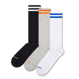 Happy Socks Unisex Socken, 3er Pack - Solid Crew Socks, Baumwolle, Streifen, unifarben, Baumwollmischung