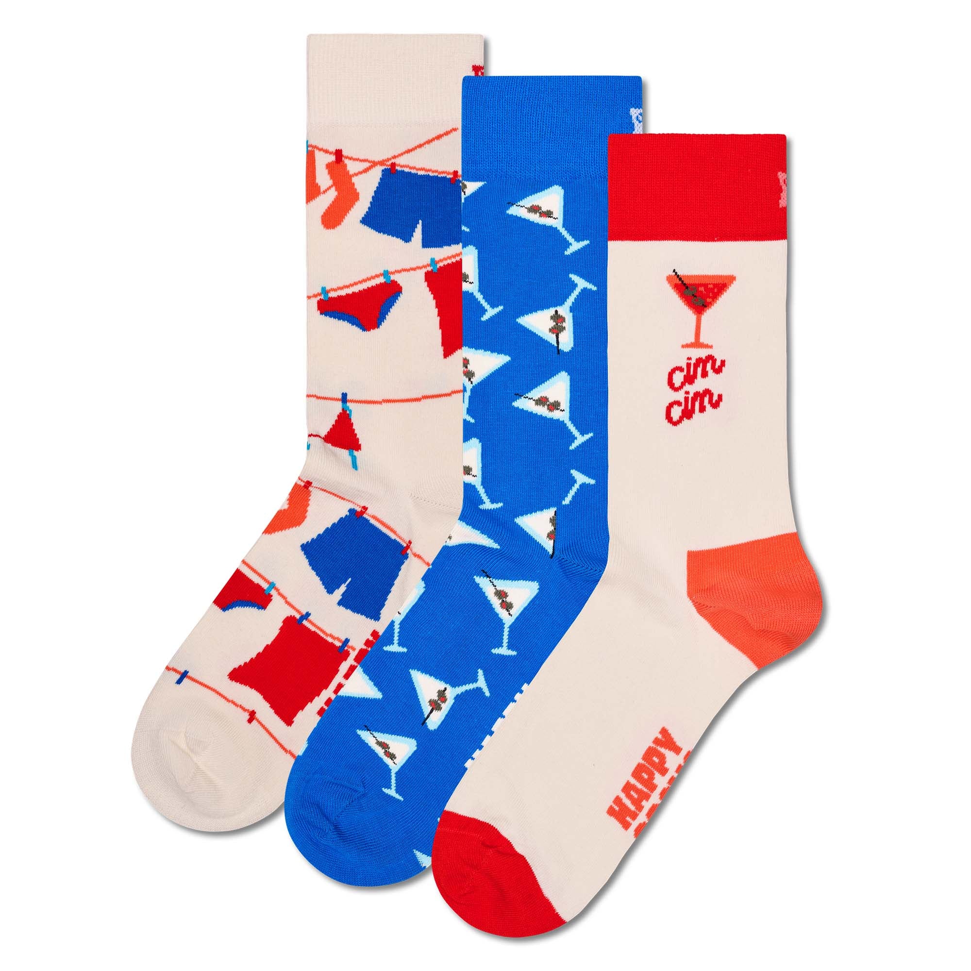 Happy Socks 3er Pack Unisex Socken - Geschenkbox, gemischte Farben
