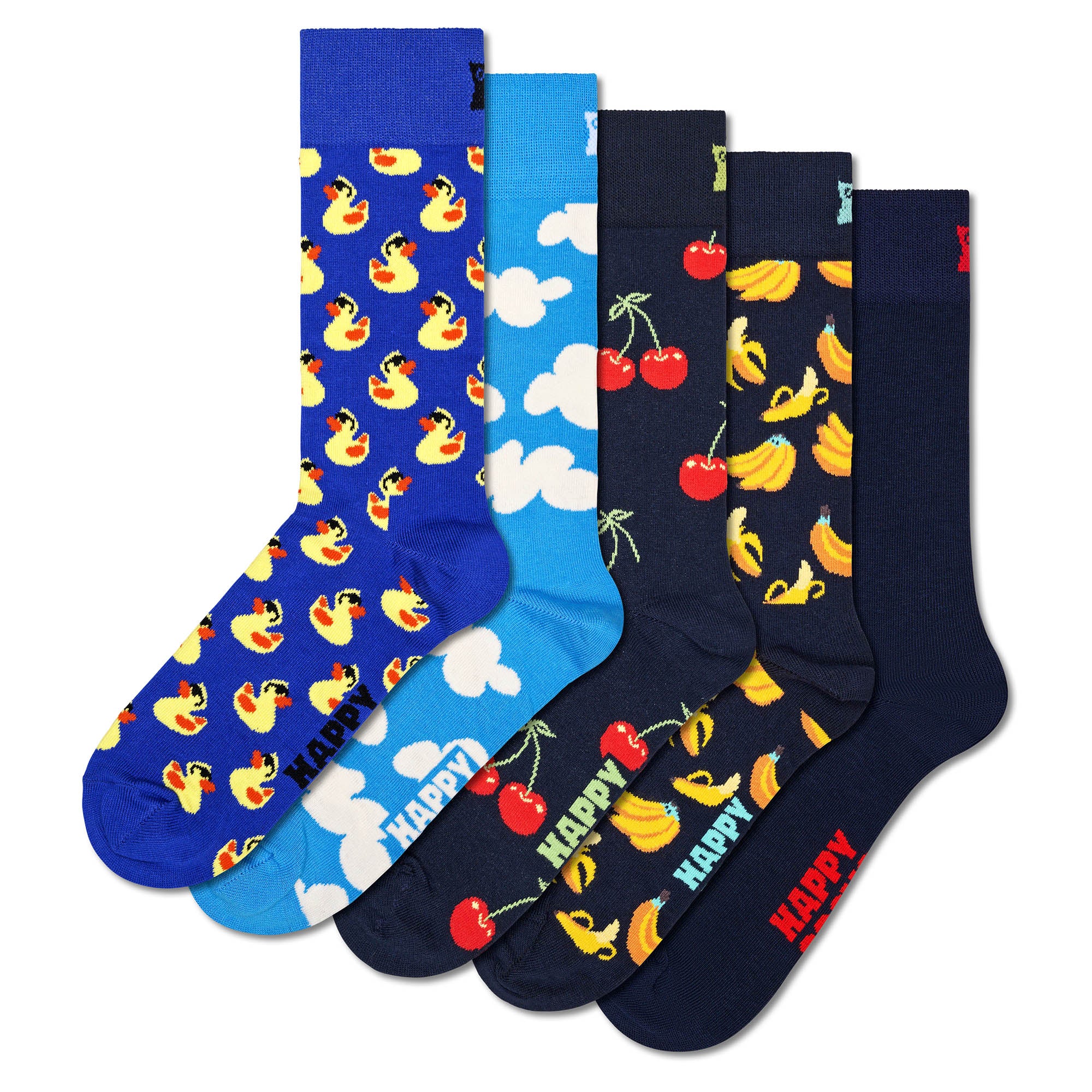 Happy Socks Unisex Socken, 5er Pack - Motivsocken, Kurzsocken, Baumwolle