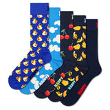 Happy Socks Unisex Socken, 5er Pack - Motivsocken, Kurzsocken, Baumwolle