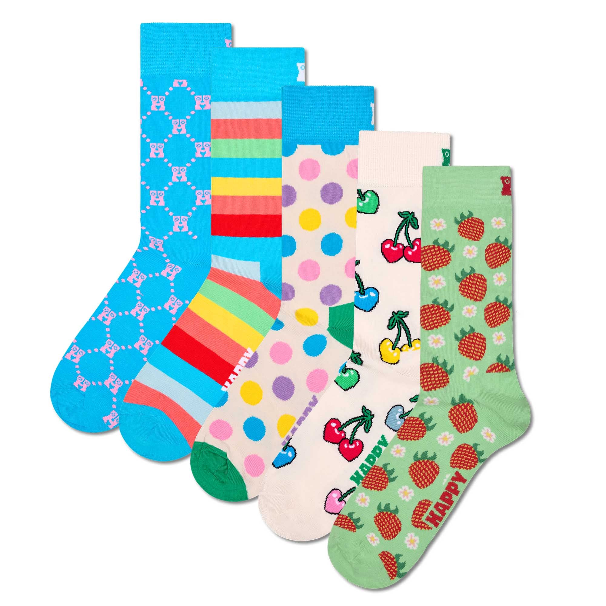 Happy Socks Unisex Socken, 5er Pack - Motivsocken, Kurzsocken, Baumwolle