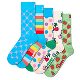 Happy Socks Unisex Socken, 5er Pack - Motivsocken, Kurzsocken, Baumwolle