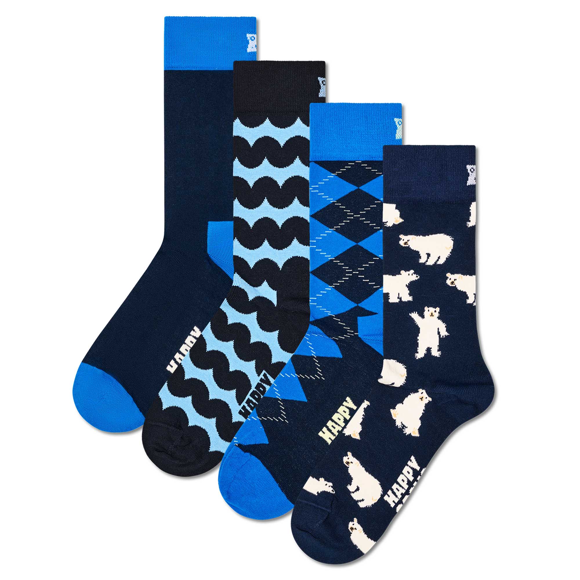 Happy Socks 4er Pack Unisex Socken - Geschenkbox, Classics, gemischte Farben