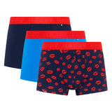 Happy Socks Herren Boxershorts, 3er Pack - Trunks, Cotton Stretch, uni/gemustert