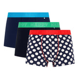 Happy Socks Herren Boxershorts, 3er Pack - Trunks, Cotton Stretch, uni/gemustert