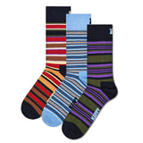 Happy Socks Unisex Socken, 3er Pack - Graphic Socks, Geschenkbox, Streifen, Baumwollmischung