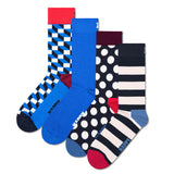 Happy Socks 4er Pack Unisex Socken - Geschenkbox, Classics, gemischte Farben