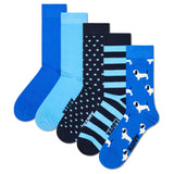 Happy Socks Unisex Socken, 5er Pack - Everyday Crew 5-Pack, Motivsocken, Baumwoll-Mix