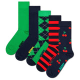 Happy Socks Unisex Socken, 5er Pack - Everyday Crew 5-Pack, Motivsocken, Baumwoll-Mix