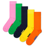 Happy Socks Unisex Socken, 5er Pack - Everyday Crew 5-Pack, Motivsocken, Baumwoll-Mix